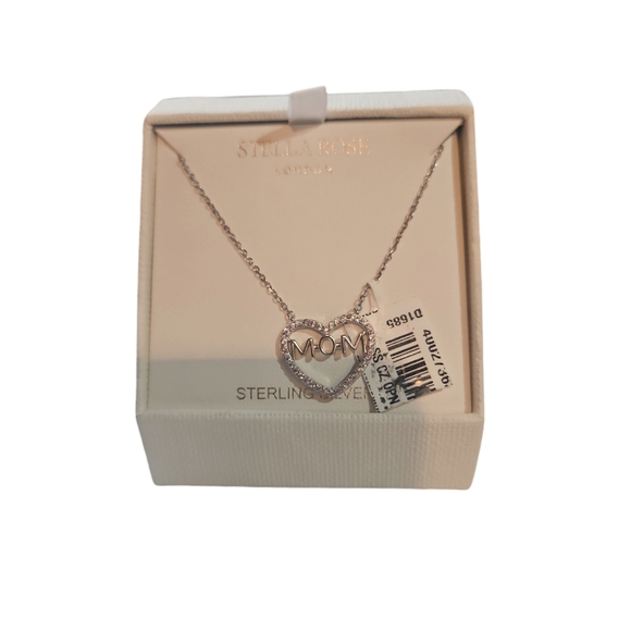 STELLA ROSA LONDON Women Sterling Silver MOM Heart Shape Pendant Necklace - Picture 6 of 8